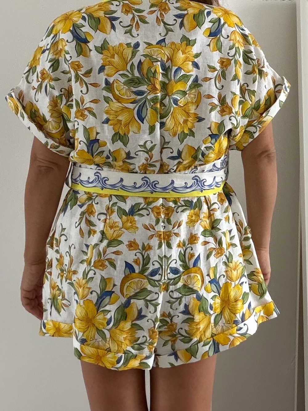 Farm Rio Linen belted Romper - Picture 2 of 4